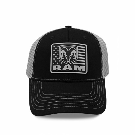 Dodge Ram Patriotic Logo Patch Adjustable Trucker Hat